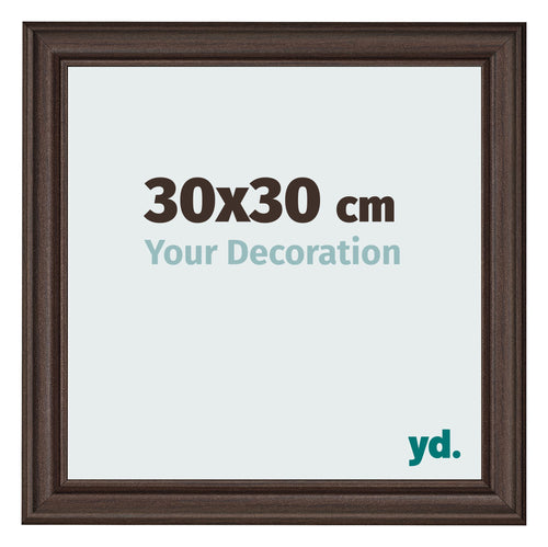 Fotolijst 30x30cm Eiken Donker MDF Lazio Voorzijde Maat | Yourdecoration.nl