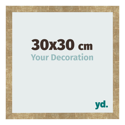 Fotolijst 30x30cm Goud Antiek MDF Bologna Voorzijde Maat | Yourdecoration.nl