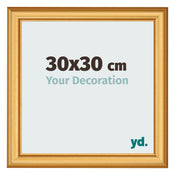 Fotolijst 30x30cm Goud Mat MDF Lazio Voorzijde Maat | Yourdecoration.nl