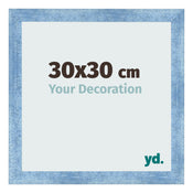 Fotolijst 30x30cm Helder Blauw Geveegd MDF Pisa Voorzijde Maat | Yourdecoration.nl
