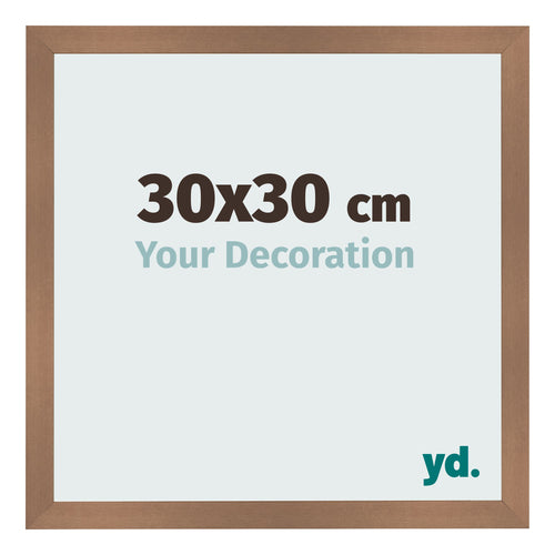 Fotolijst 30x30cm Koper Decor MDF Bologna Voorzijde Maat | Yourdecoration.nl