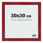 Fotolijst 30x30cm Wijnrood Geveegd MDF Pisa Voorzijde Maat | Yourdecoration.nl