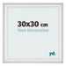 Fotolijst 30x30cm Wit Geveegd MDF Lazio Voorzijde Maat | Yourdecoration.nl