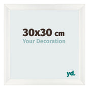 Fotolijst 30x30cm Wit Geveegd MDF Pisa Voorzijde Maat | Yourdecoration.nl