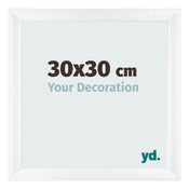 Fotolijst 30x30cm Wit Mat MDF Pisa Voorzijde Maat | Yourdecoration.nl