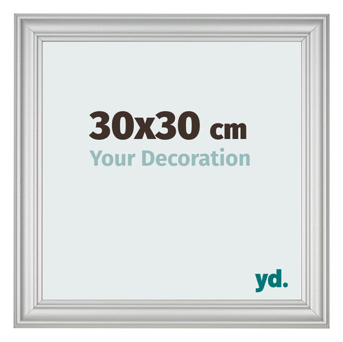 Fotolijst 30x30cm Zilver Mat MDF Lazio Voorzijde Maat | Yourdecoration.nl
