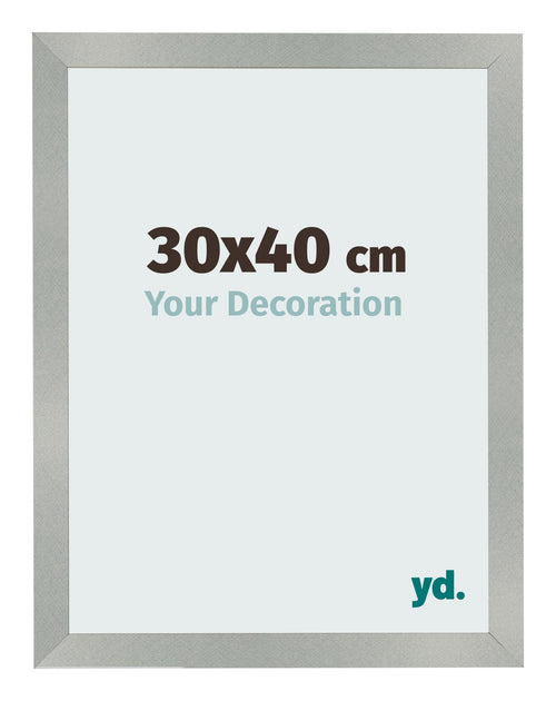 Fotolijst 30x40cm Aluminium Geborsteld MDF Bologna Voorzijde Maat | Yourdecoration.nl