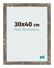 Fotolijst 30x40cm Blauw Goud Gemeleerd MDF Bologna Voorzijde Maat | Yourdecoration.nl