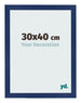 Fotolijst 30x40cm Donkerblauw Geveegd MDF Bologna Voorzijde Maat | Yourdecoration.nl