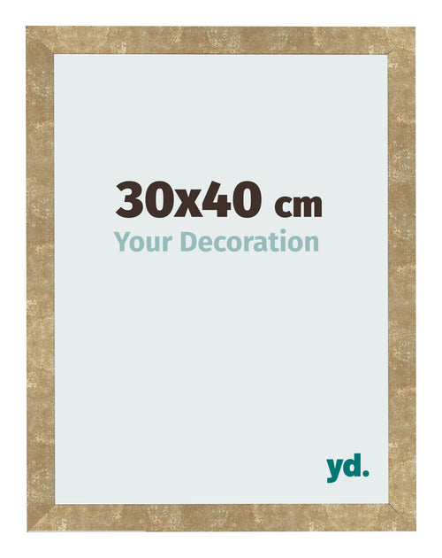Fotolijst 30x40cm Goud Antiek MDF Bologna Voorzijde Maat | Yourdecoration.nl