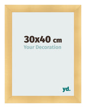 Fotolijst 30x40cm Goud Mat MDF Pisa Voorzijde Maat | Yourdecoration.nl