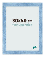 Fotolijst 30x40cm Helder Blauw Geveegd MDF Pisa Voorzijde Maat | Yourdecoration.nl