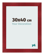 Fotolijst 30x40cm Wijnrood Geveegd MDF Pisa Voorzijde Maat | Yourdecoration.nl