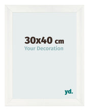Fotolijst 30x40cm Wit Geveegd MDF Pisa Voorzijde Maat | Yourdecoration.nl