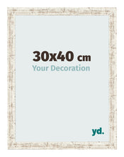 Fotolijst 30x40cm Wit Vintage MDF Bologna Voorzijde Maat | Yourdecoration.nl