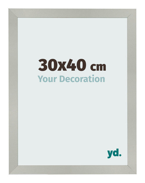 Fotolijst 30x40cm Zilver Mat MDF Bologna Voorzijde Maat | Yourdecoration.nl