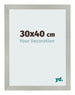 Fotolijst 30x40cm Zilver Mat MDF Bologna Voorzijde Maat | Yourdecoration.nl