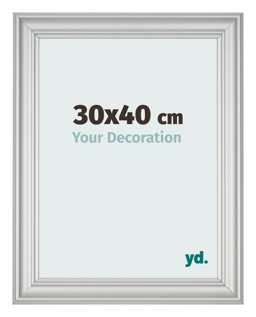 Fotolijst 30x40cm Zilver Mat MDF Lazio Voorzijde Maat | Yourdecoration.nl