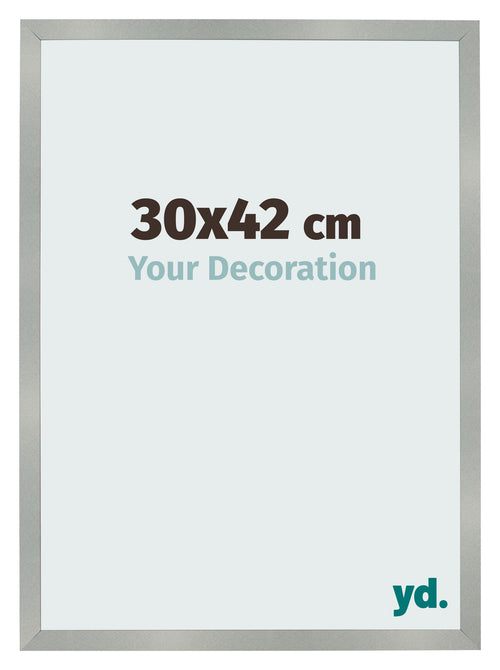 Fotolijst 30x42cm Aluminium Geborsteld MDF Bologna Voorzijde Maat | Yourdecoration.nl
