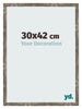Fotolijst 30x42cm Blauw Goud Gemeleerd MDF Bologna Voorzijde Maat | Yourdecoration.nl