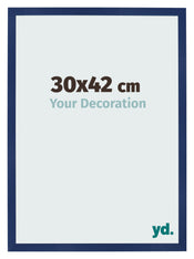 Fotolijst 30x42cm Donkerblauw Geveegd MDF Bologna Voorzijde Maat | Yourdecoration.nl