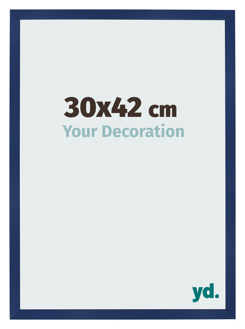 Fotolijst 30x42cm Donkerblauw Geveegd MDF Bologna Voorzijde Maat | Yourdecoration.nl