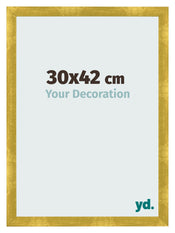 Fotolijst 30x42cm Goud Vintage MDF Pisa Voorzijde Maat | Yourdecoration.nl