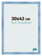 Fotolijst 30x42cm Helder Blauw Geveegd MDF Pisa Voorzijde Maat | Yourdecoration.nl