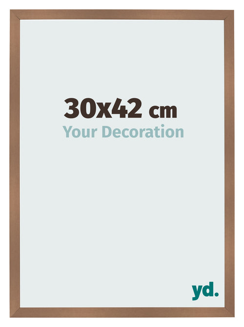 Fotolijst 30x42cm Koper Decor MDF Bologna Voorzijde Maat | Yourdecoration.nl