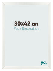 Fotolijst 30x42cm Wit Geveegd MDF Pisa Voorzijde Maat | Yourdecoration.nl