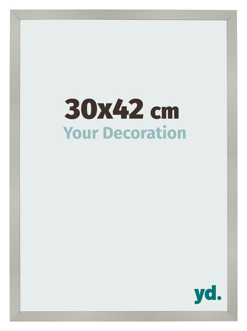 Fotolijst 30x42cm Zilver Mat MDF Bologna Voorzijde Maat | Yourdecoration.nl
