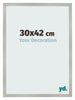Fotolijst 30x42cm Zilver Mat MDF Bologna Voorzijde Maat | Yourdecoration.nl
