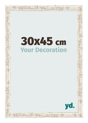 Fotolijst 30x45cm Wit Vintage MDF Bologna Voorzijde Maat | Yourdecoration.nl