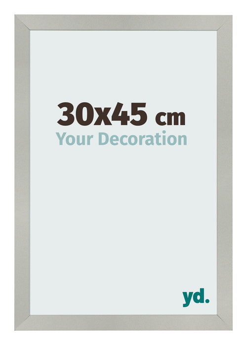 Fotolijst 30x45cm Zilver Mat MDF Bologna Voorzijde Maat | Yourdecoration.nl