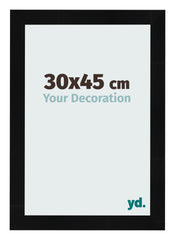 Fotolijst 30x45cm Zwart Hoogglans MDF Pisa Voorzijde Maat | Yourdecoration.nl