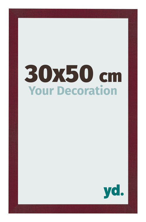Fotolijst 30x50 cm Wijnrood Geveegd MDF Bologna Voorzijde Maat | Yourdecoration.nl