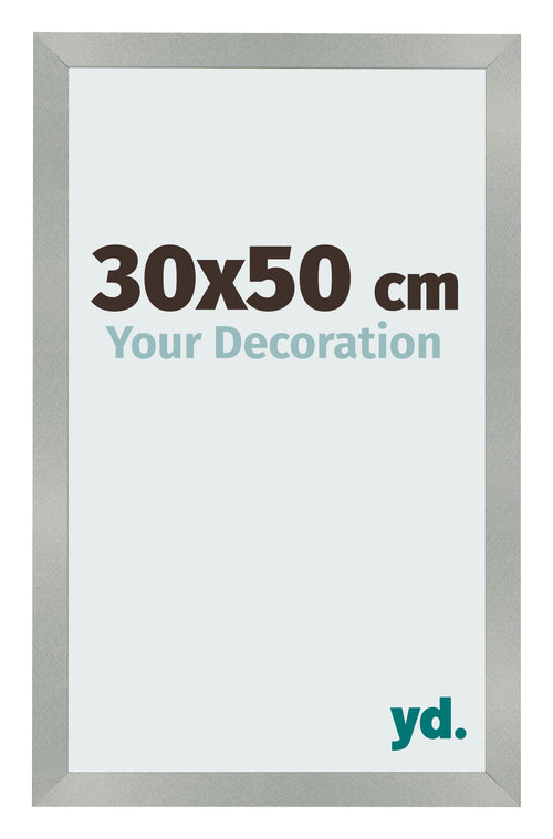 Fotolijst 30x50cm Aluminium Geborsteld MDF Bologna Voorzijde Maat | Yourdecoration.nl