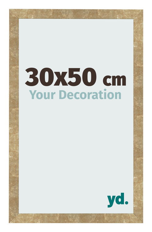 Fotolijst 30x50cm Goud Antiek MDF Bologna Voorzijde Maat | Yourdecoration.nl