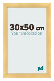 Fotolijst 30x50cm Goud Mat MDF Pisa Voorzijde Maat | Yourdecoration.nl
