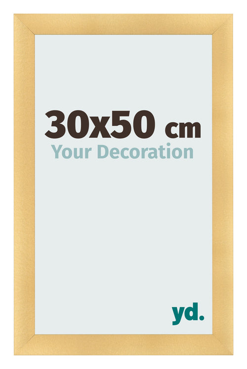 Fotolijst 30x50cm Goud Mat MDF Pisa Voorzijde Maat | Yourdecoration.nl
