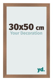 Fotolijst 30x50cm Koper Decor MDF Bologna Voorzijde Maat | Yourdecoration.nl