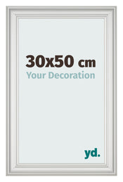 Fotolijst 30x50cm Wit Geveegd MDF Lazio Voorzijde Maat | Yourdecoration.nl