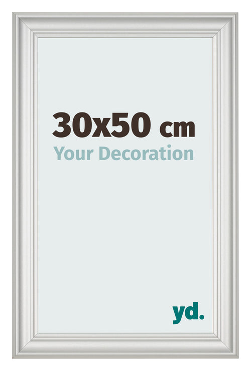 Fotolijst 30x50cm Wit Geveegd MDF Lazio Voorzijde Maat | Yourdecoration.nl