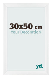 Fotolijst 30x50cm Wit Hoogglans MDF Pisa Voorzijde Maat | Yourdecoration.nl