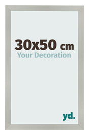 Fotolijst 30x50cm Zilver Mat MDF Bologna Voorzijde Maat | Yourdecoration.nl