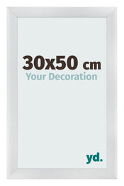 Fotolijst 30x50cm Zilver Mat MDF Pisa Voorzijde Maat | Yourdecoration.nl