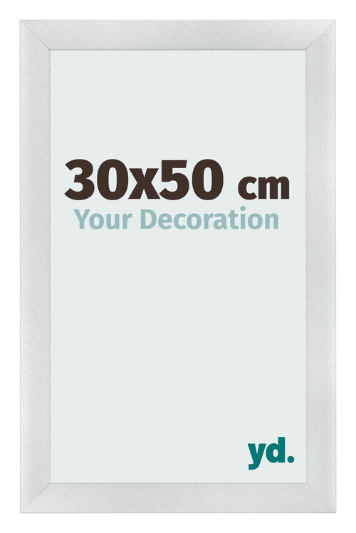 Fotolijst 30x50cm Zilver Mat MDF Pisa Voorzijde Maat | Yourdecoration.nl