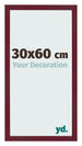 Fotolijst 30x60 cm Wijnrood Geveegd MDF Bologna Voorzijde Maat | Yourdecoration.nl