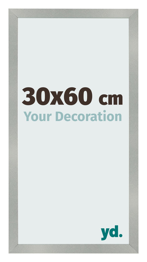 Fotolijst 30x60cm Aluminium Geborsteld MDF Bologna Voorzijde Maat | Yourdecoration.nl