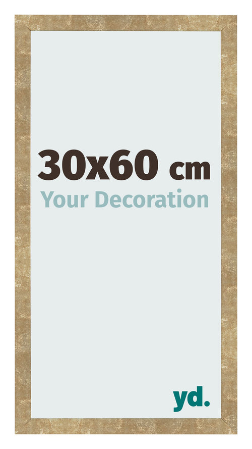 Fotolijst 30x60cm Goud Antiek MDF Bologna Voorzijde Maat | Yourdecoration.nl